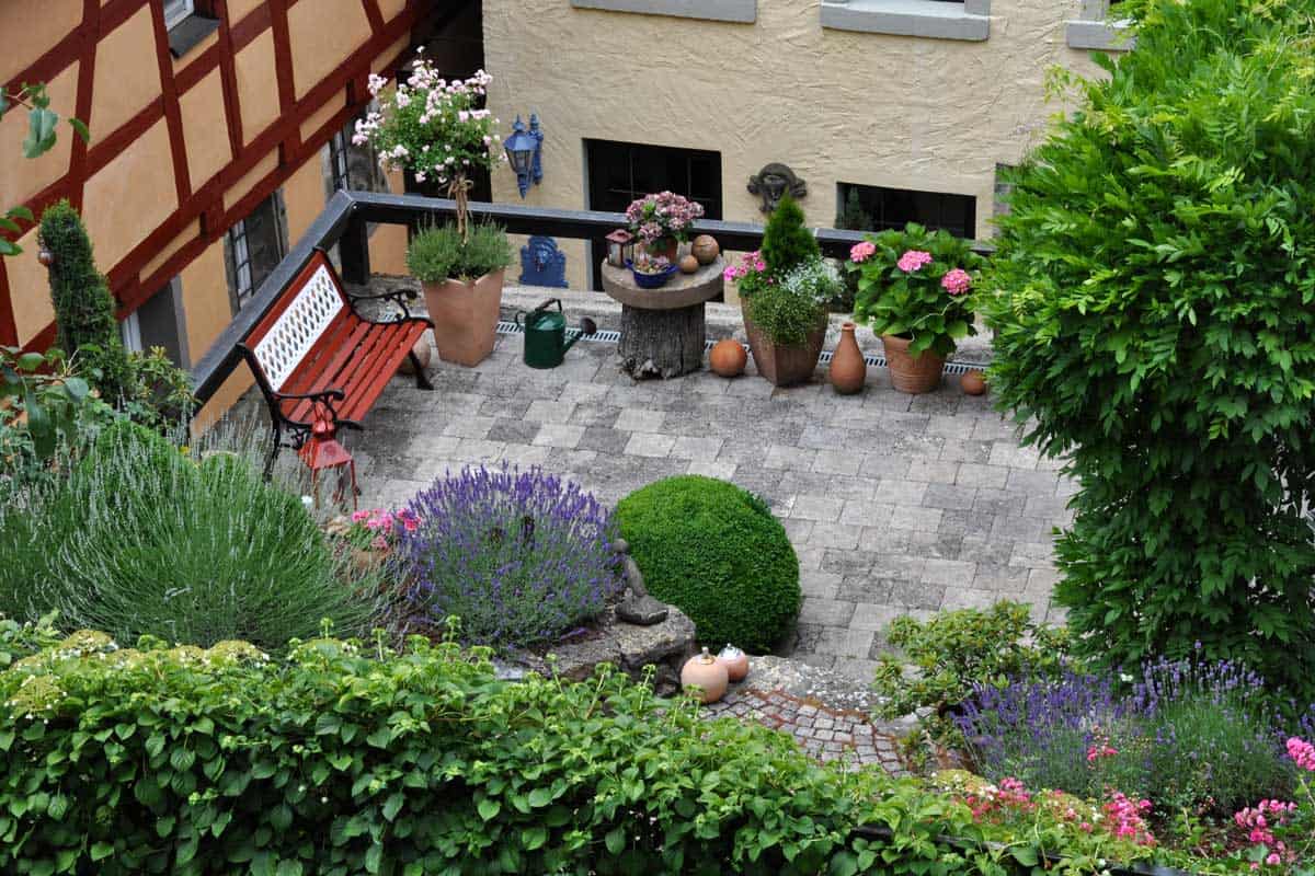 Rooftop patio garden in Germany