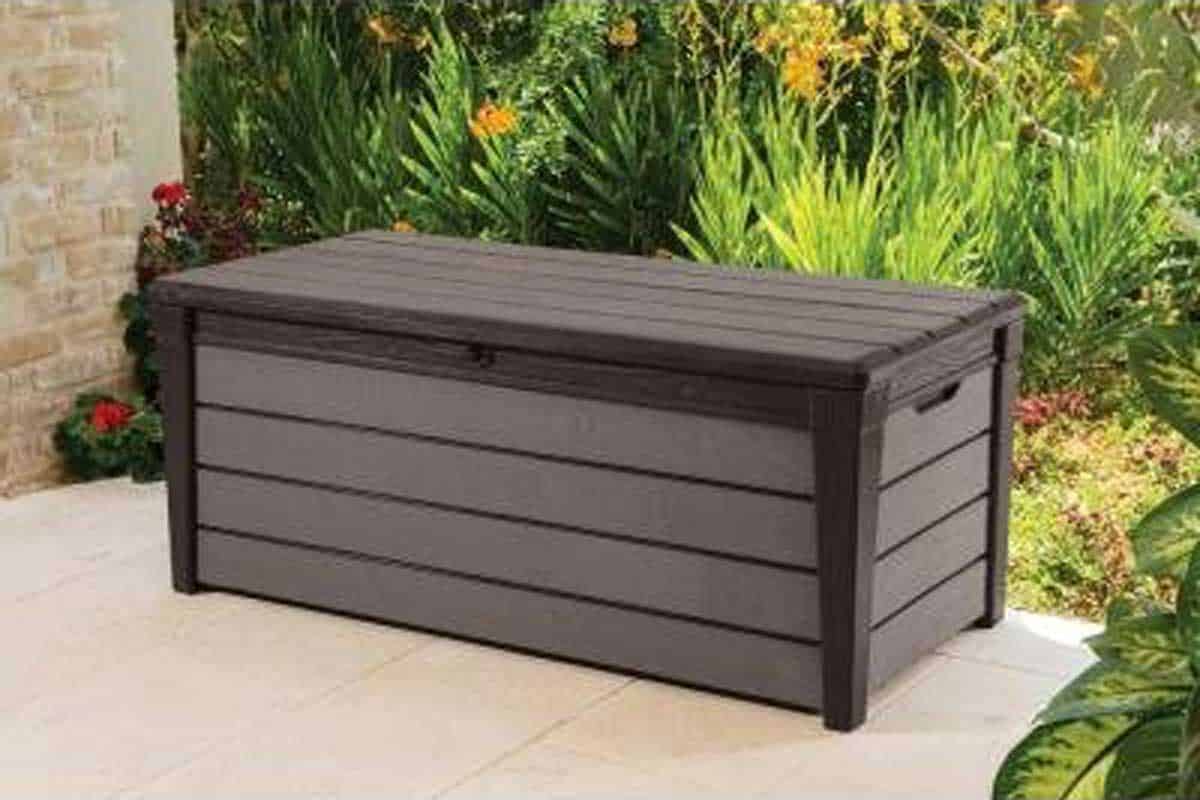 Dapai Outdoor Storage box 172 Gallons Capacity Waterproof Portable Deck Box for Gardening Tools Grey & Black Seat Cushions,and Other Accessories 
