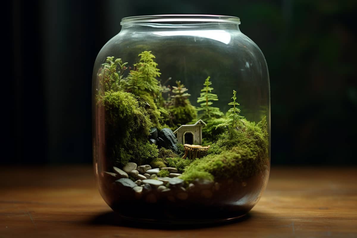 A mason jar full of moss