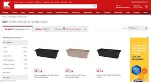 Kmart website page for windows plant boxes