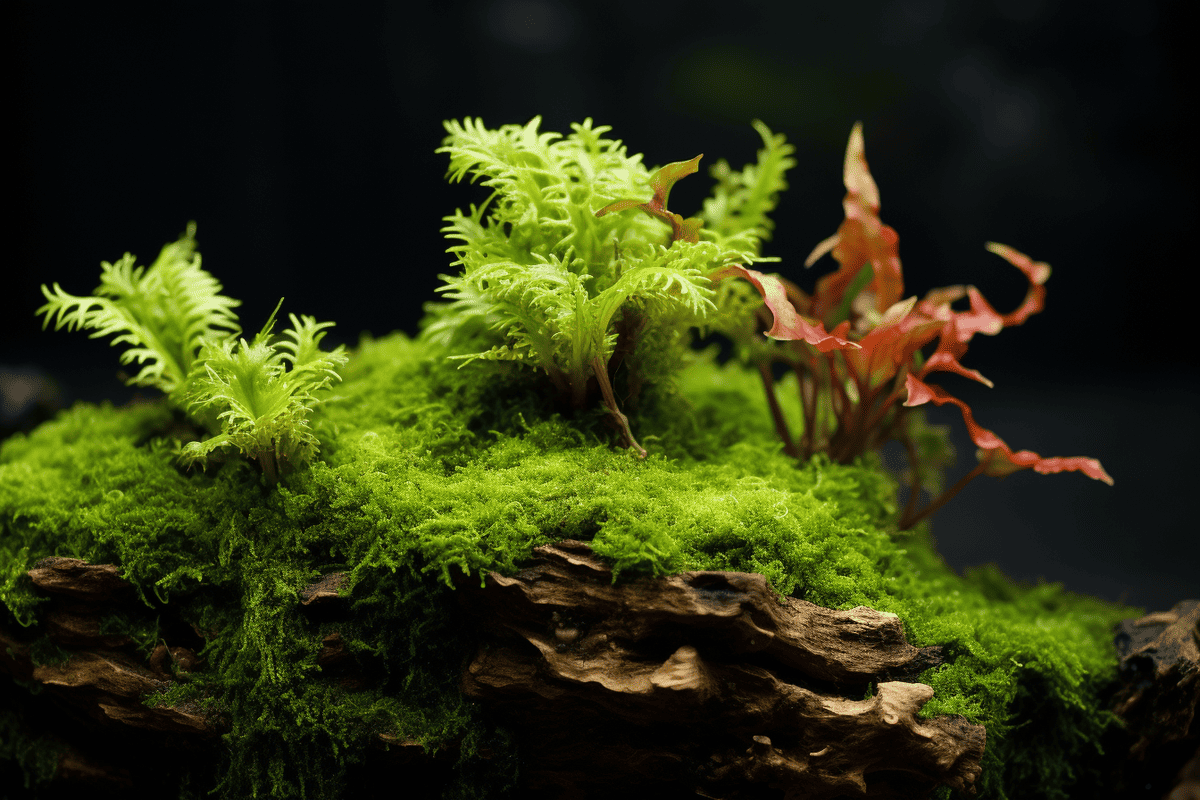Gorgeous moss planted next to another plant