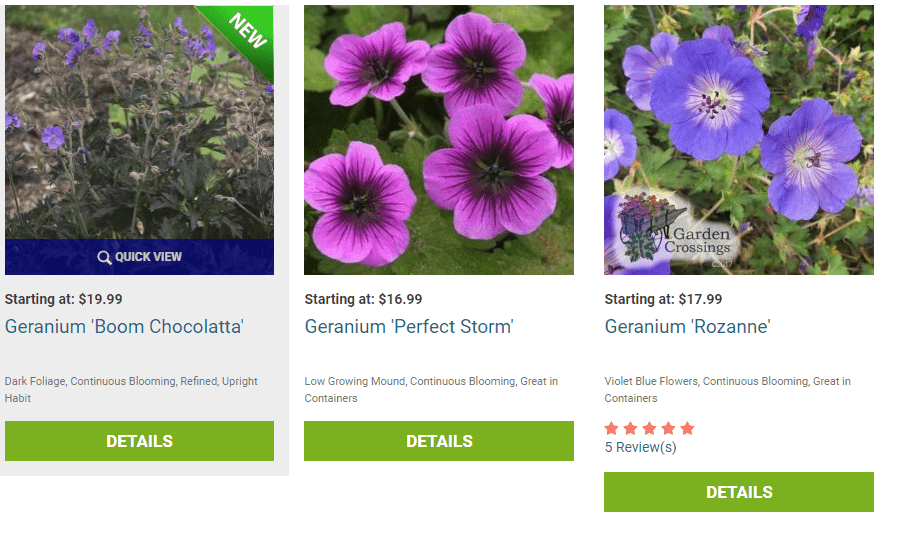 Garden Crossings website product page