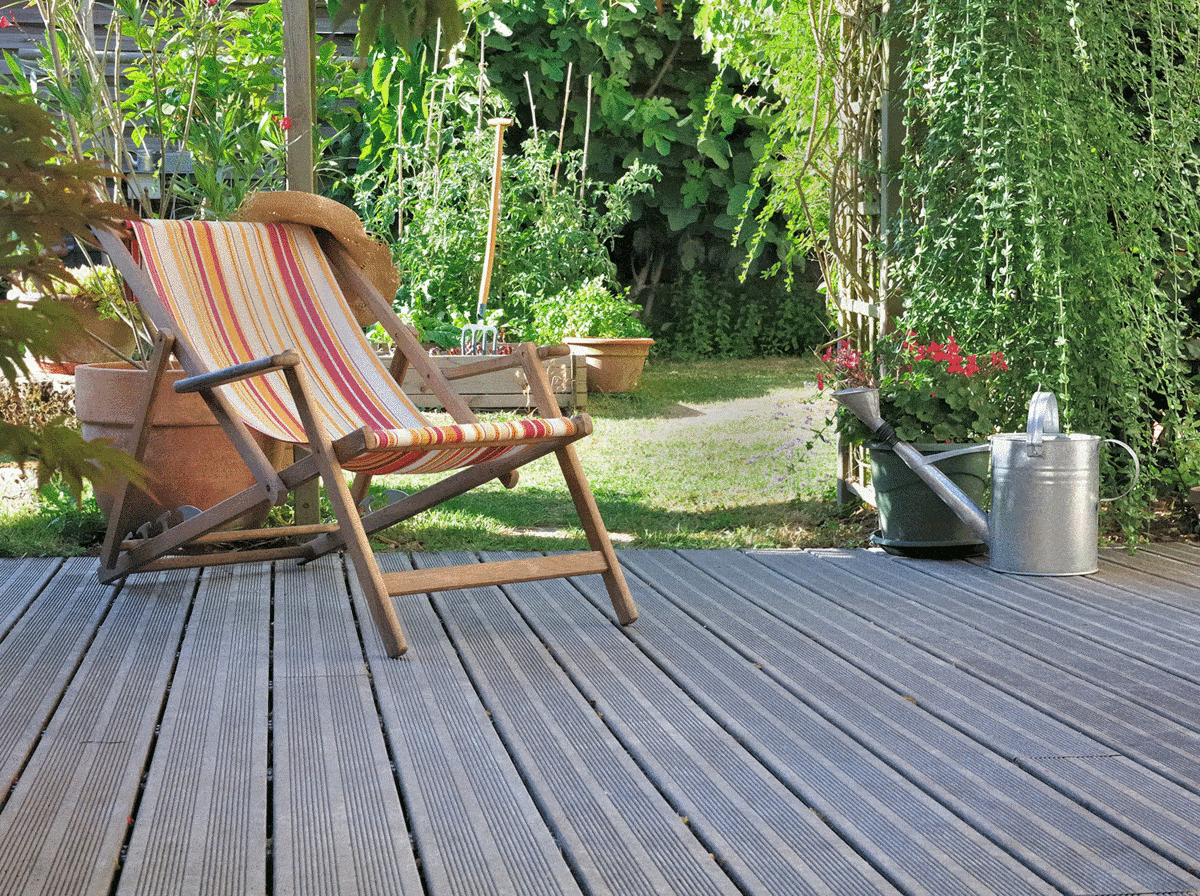 Cozy chair on a garden yard