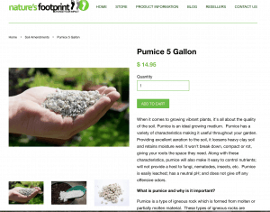 Nature's Footprint website product page