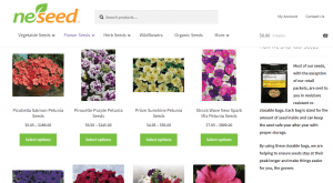 Neseed website product page for Petunia Seeds