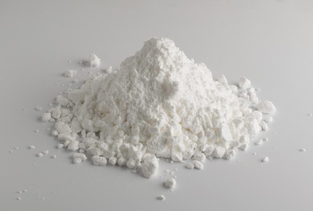 White powder of gypsum