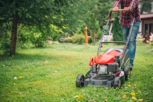 A man using a lawn mower in his back yard, Should Lawn Mower Blade Spin Freely?