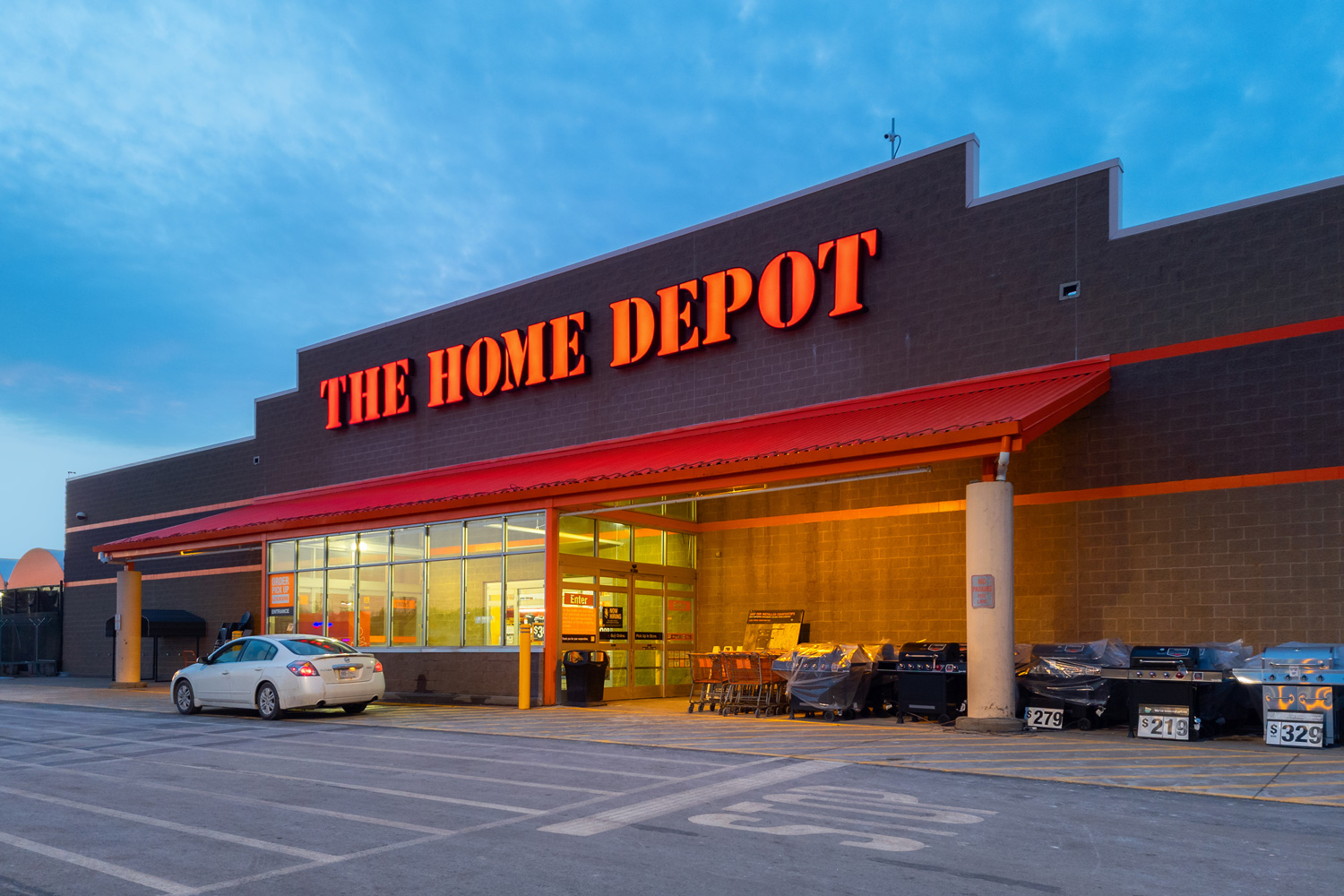 Night Wide View of The Home Depot Building Exterio