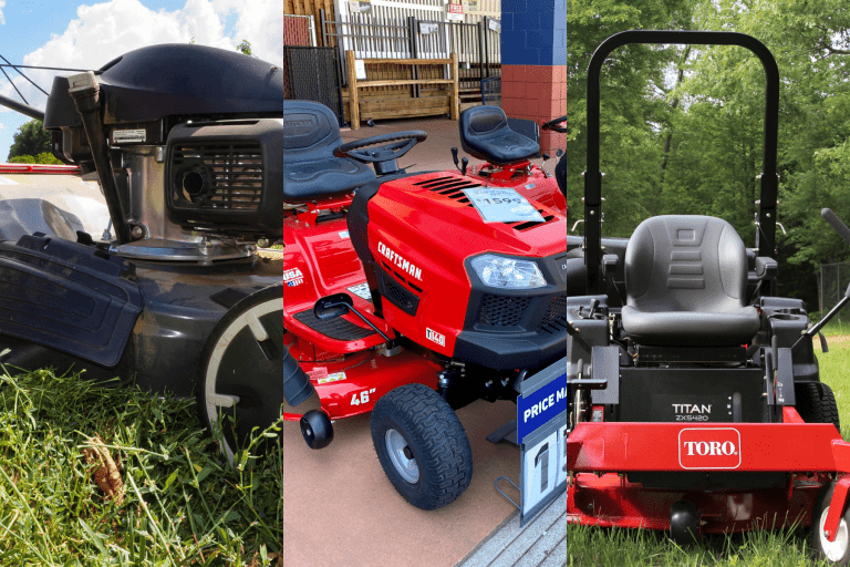 Collaged photo of a Honda, Toro and Craftsman lawn mower, Craftsman Vs Honda Vs Toro Lawn Mower: Which To Choose?