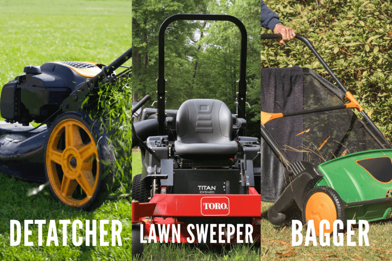 Three types of landscaping machine, Lawn Sweeper Vs Dethatcher Vs Bagger - Which Is Right For You