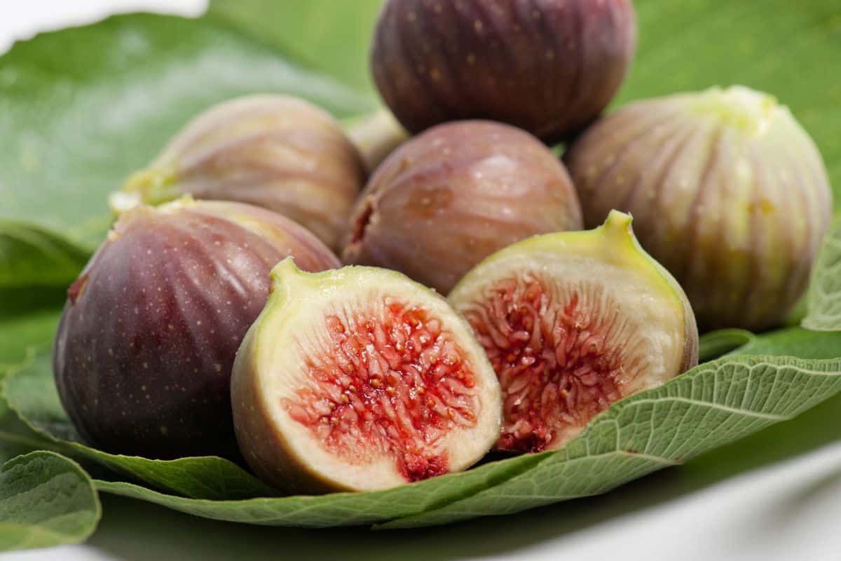 Sliced figs photographed up close 