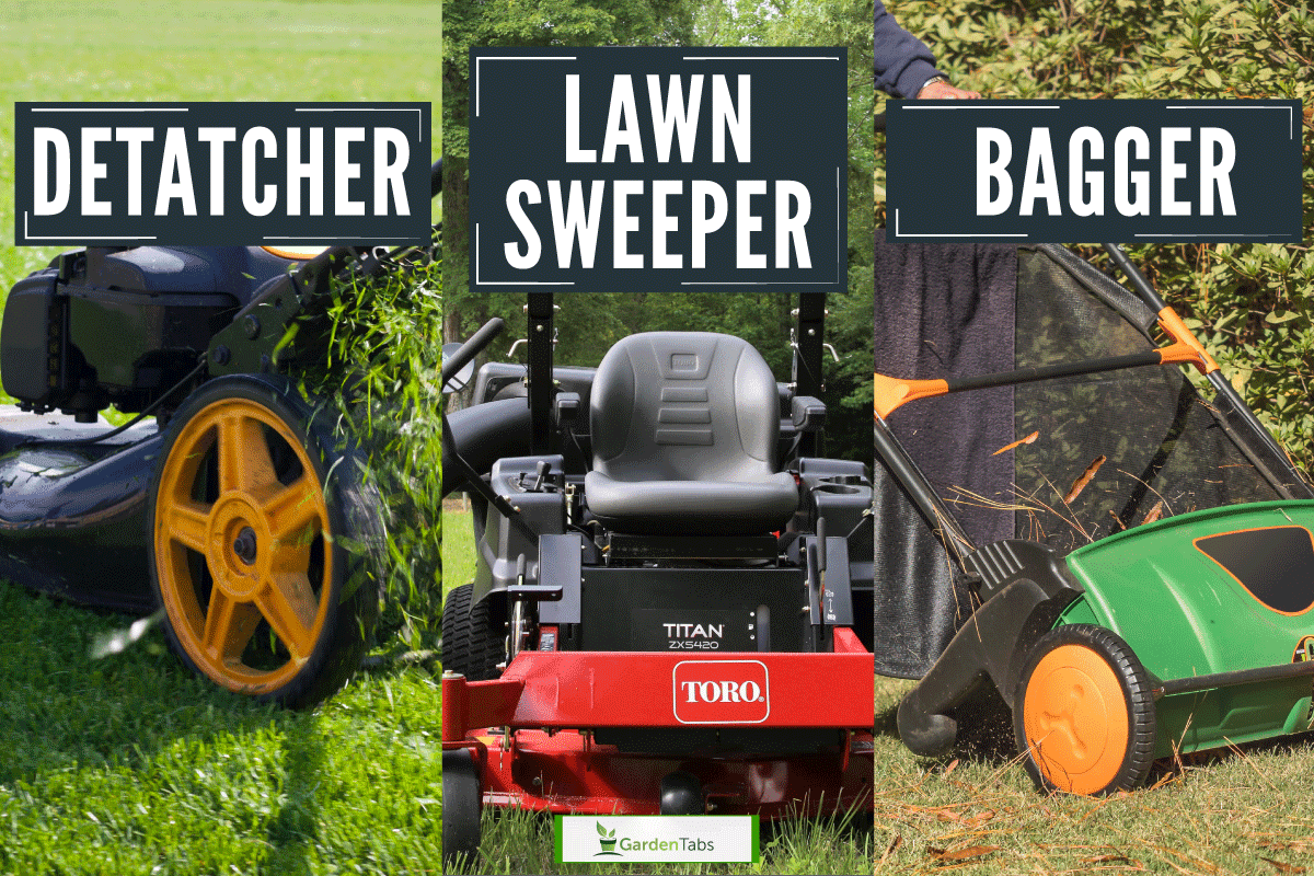 Three types of landscaping machine, Lawn Sweeper Vs Dethatcher Vs Bagger - Which Is Right For You