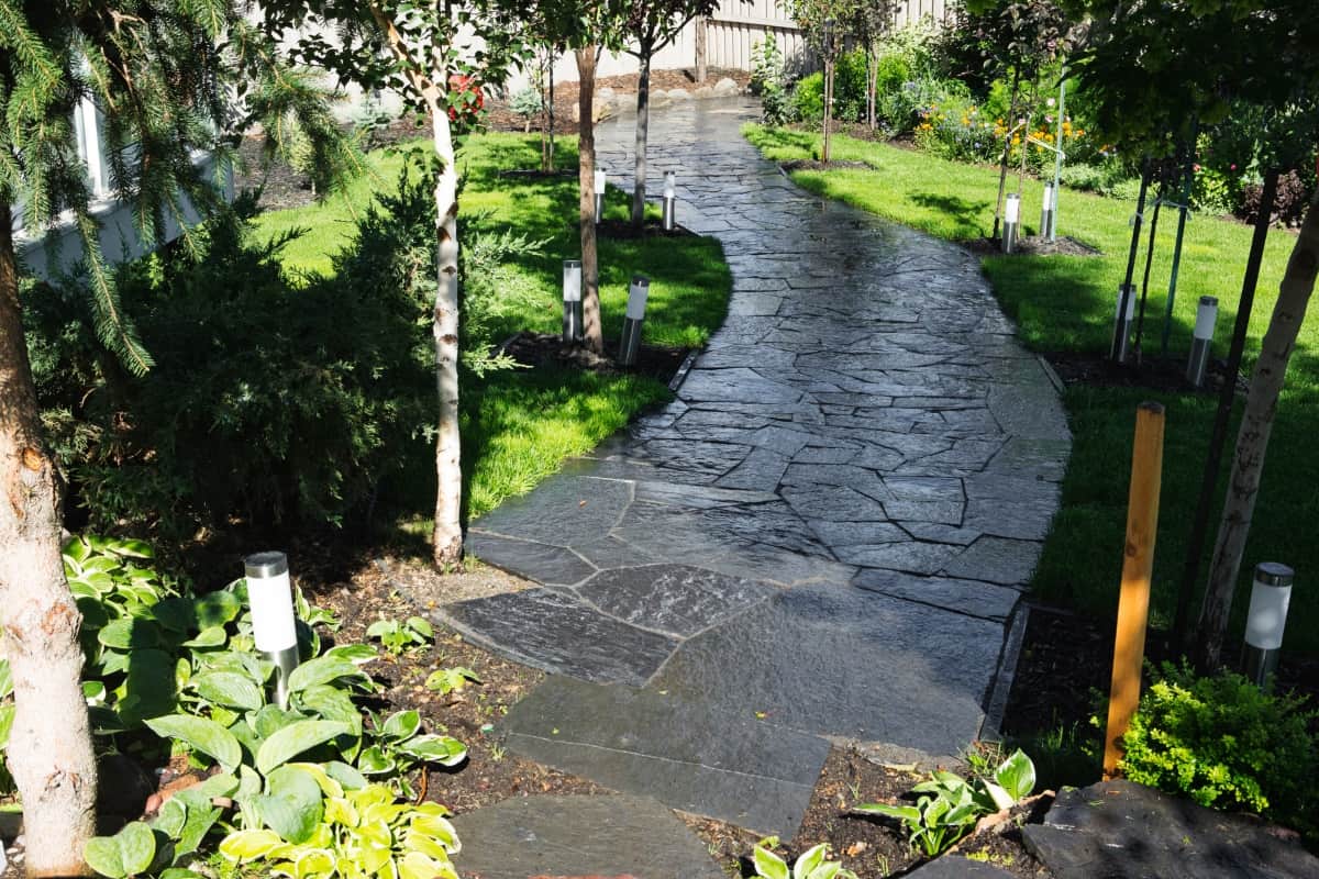 Stencil is Art - Wet stone garden path