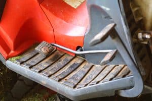 An accelerator pad and brake pedal on a lawn mover, Cub Cadet Brakes Not Working - Why And What To Do?