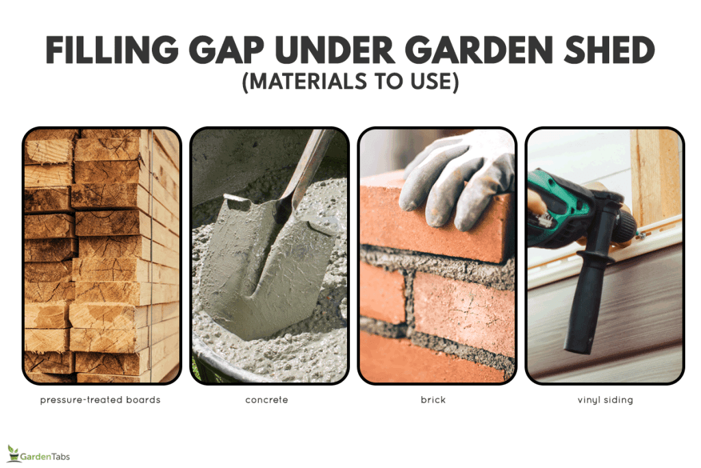 Materials to use for filling gap under garden shed