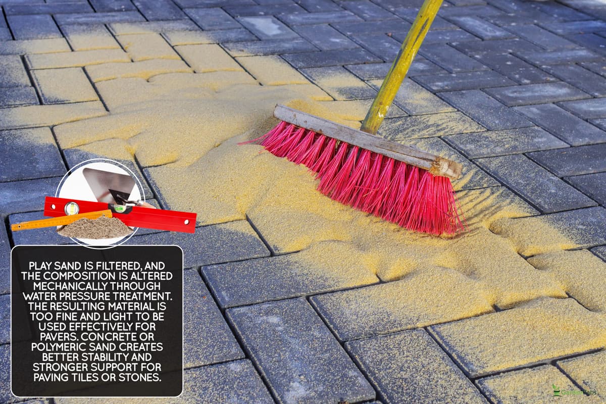 Sweeping in joint sand on a construction site, Can You Use Play Sand For Pavers?