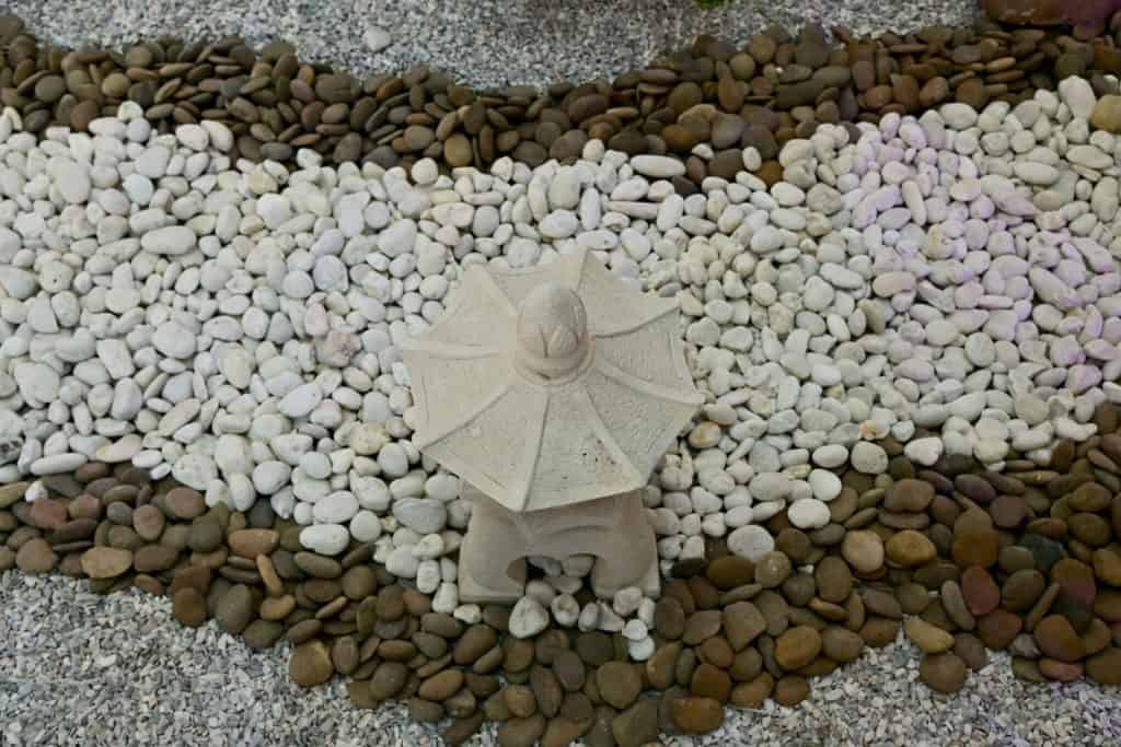 Japanese style rock garden decorated in a luxury home for design and decoration in garden at Thailand.
