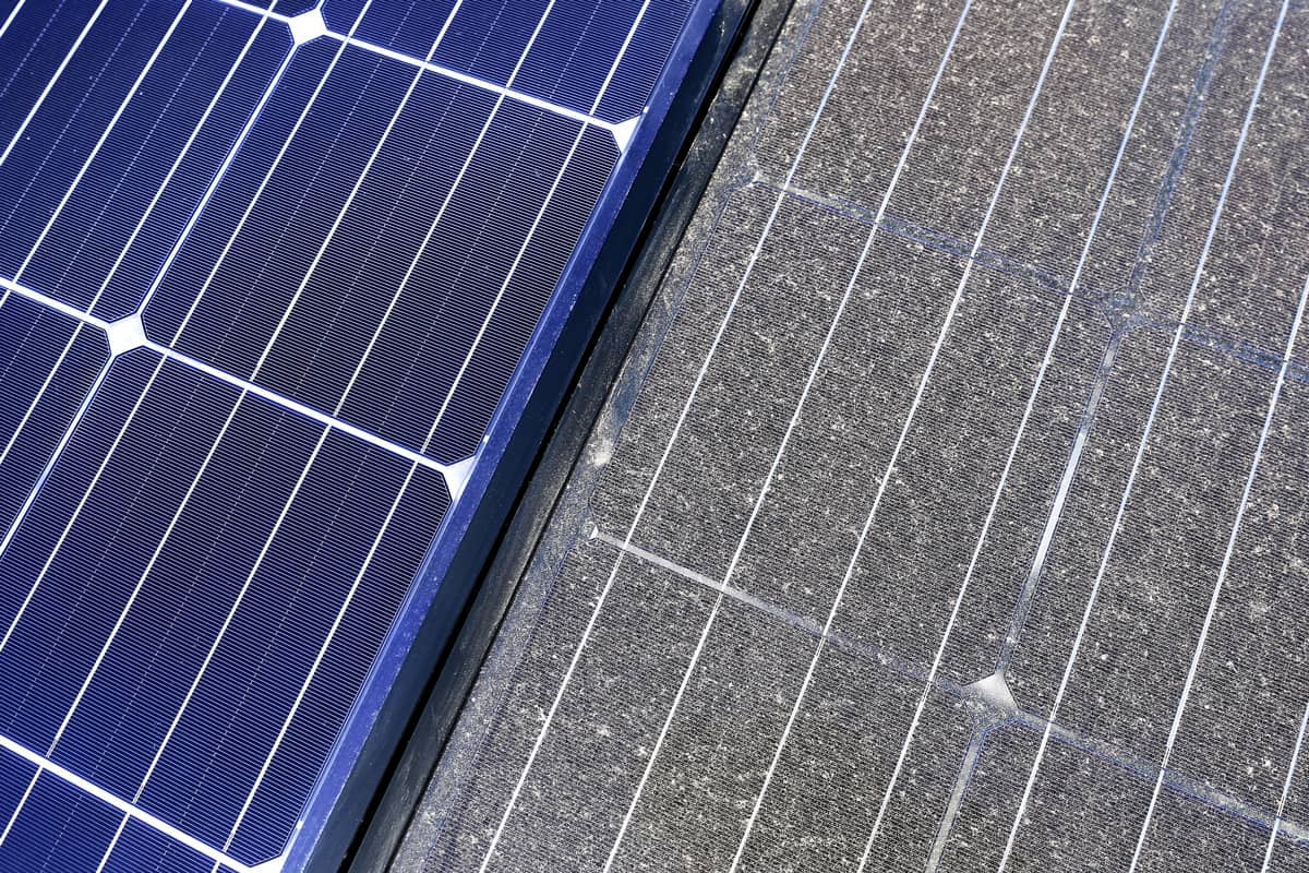 Photovoltaic cleaning, before and after