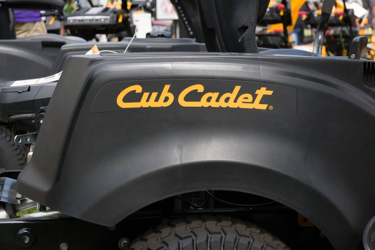 cub cadet riding mower on the display center