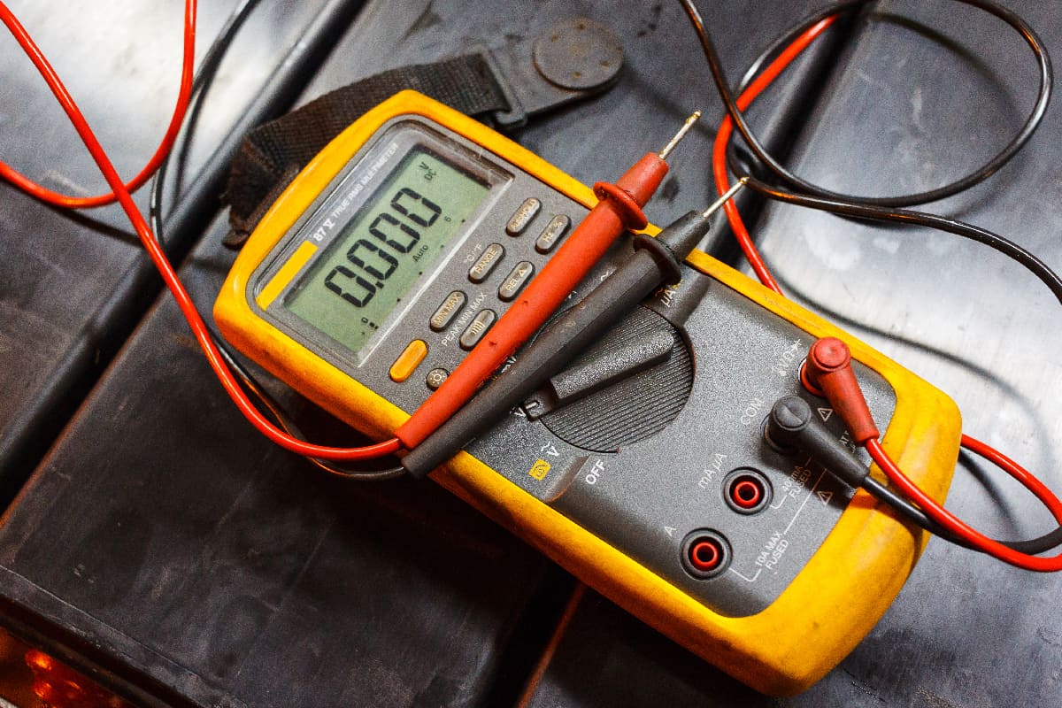 A yellow multimeter