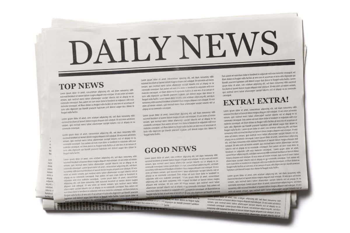 Business Newspaper isolated on white background, Daily Newspaper mock-up concept 