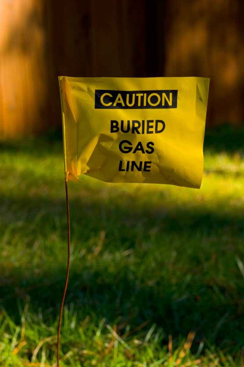 CAUTION - Buried Gas Line flag