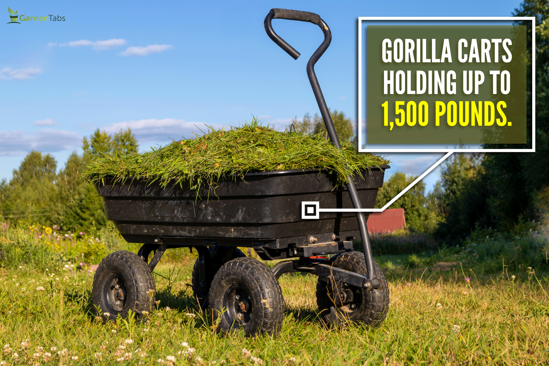 garden cart on four wheels cut grass heavy duty cart on farm, How Much Weight Can A Gorilla Cart Hold?