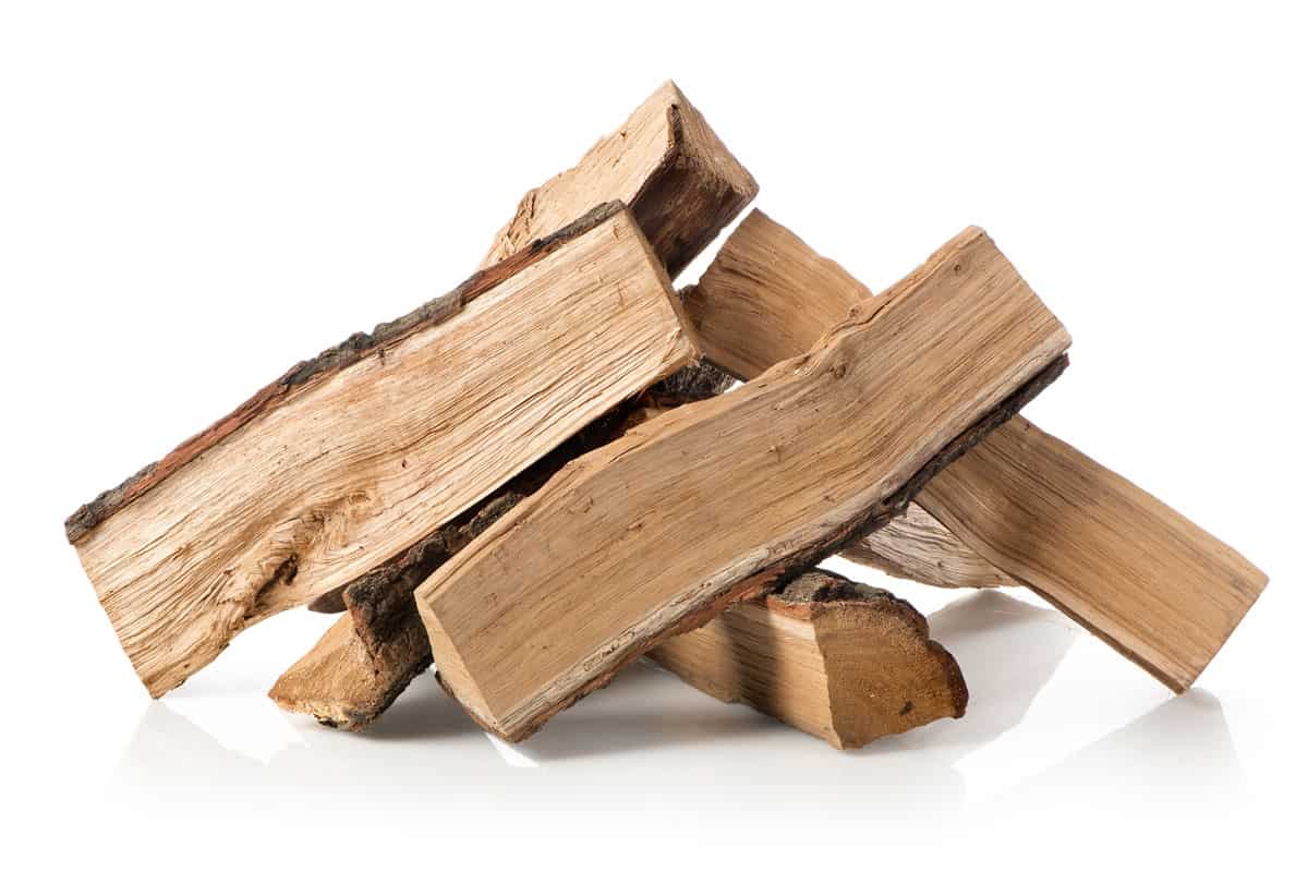 pile firewood isolated on white background