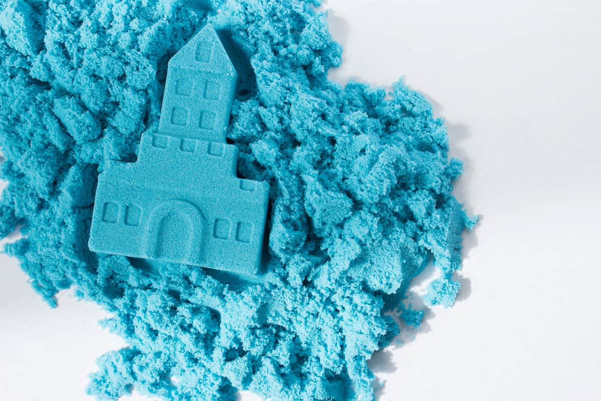 Colored kinetic sand for modeling in children's creative studios play sand