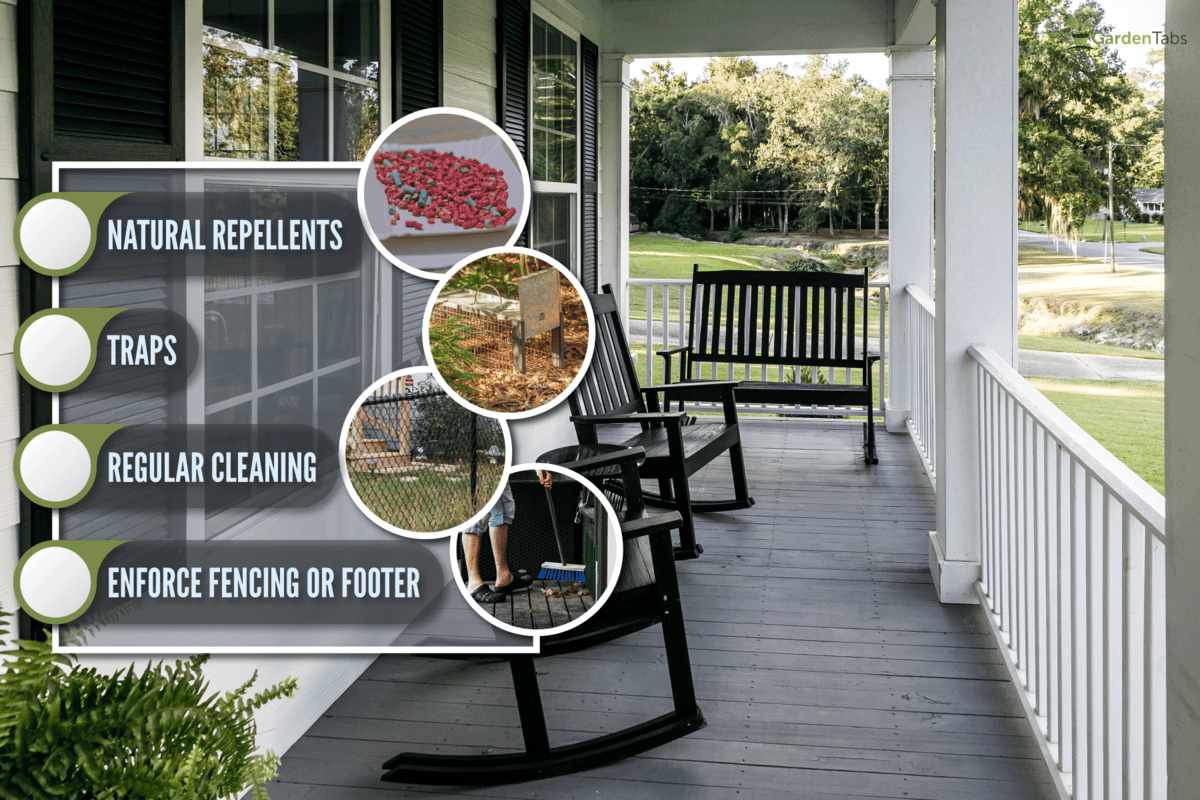 front porch southern home black rocking, How To Get Rid Of Chipmunks Under Your Porch Or Driveway