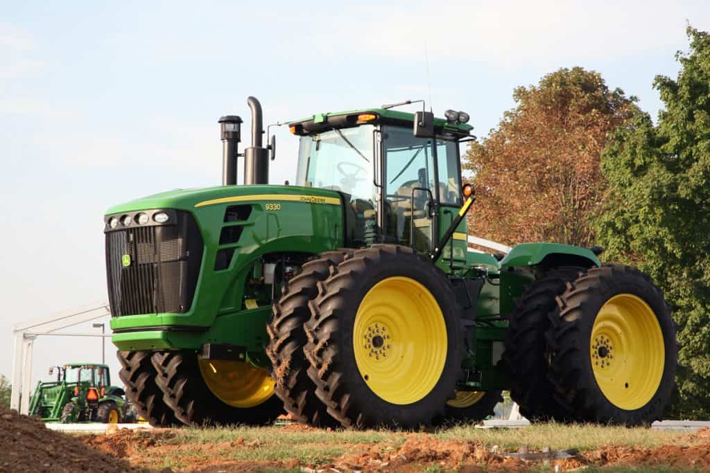 Large John Deere tractor.