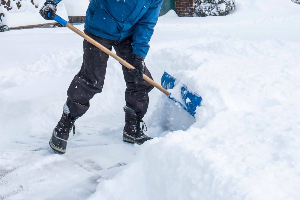Man Removal Snow with a Shovel