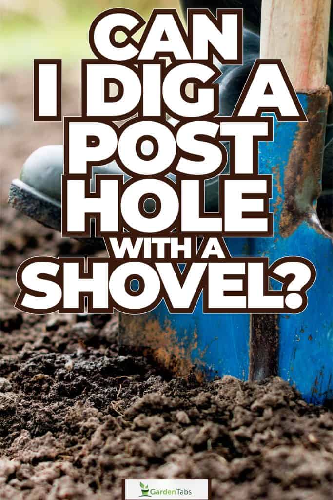 Gardener stepping on blue shovel, Can I Dig A Post Hole With A Shovel?