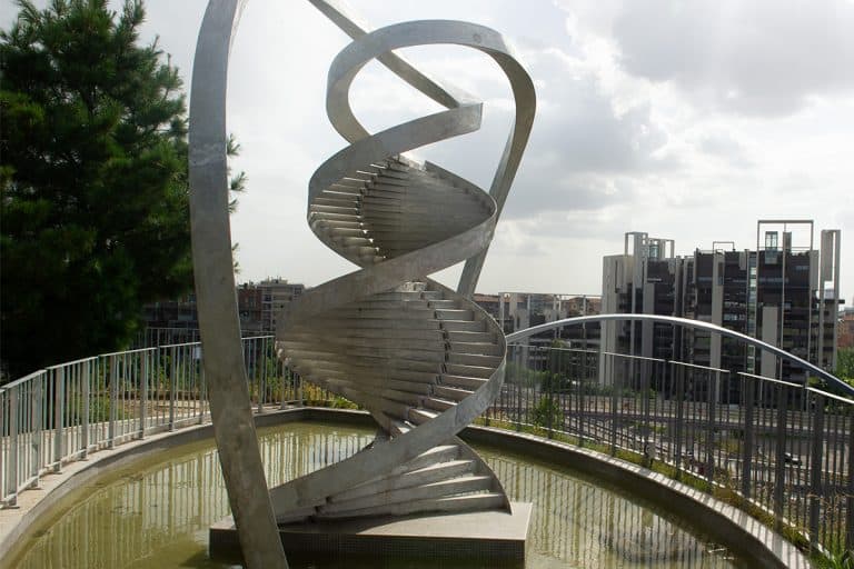 Charles Jenks DNA monument, Surreal Garden In Scotland Bursts With Otherworldly Designs