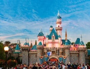 Anaheim, United States of America; Legendary Disney castle of sleeping beauty in Disneyland