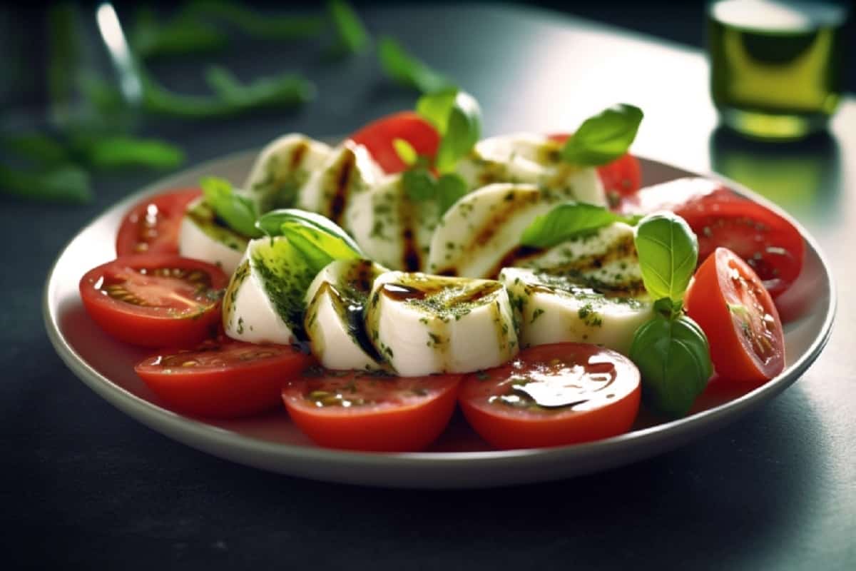 Caprese Salad with Homemade Basil Vinaigrette