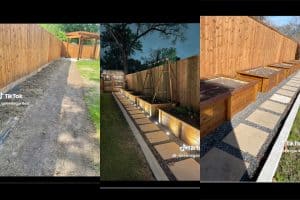 Screenshots of backyard oasis transformation