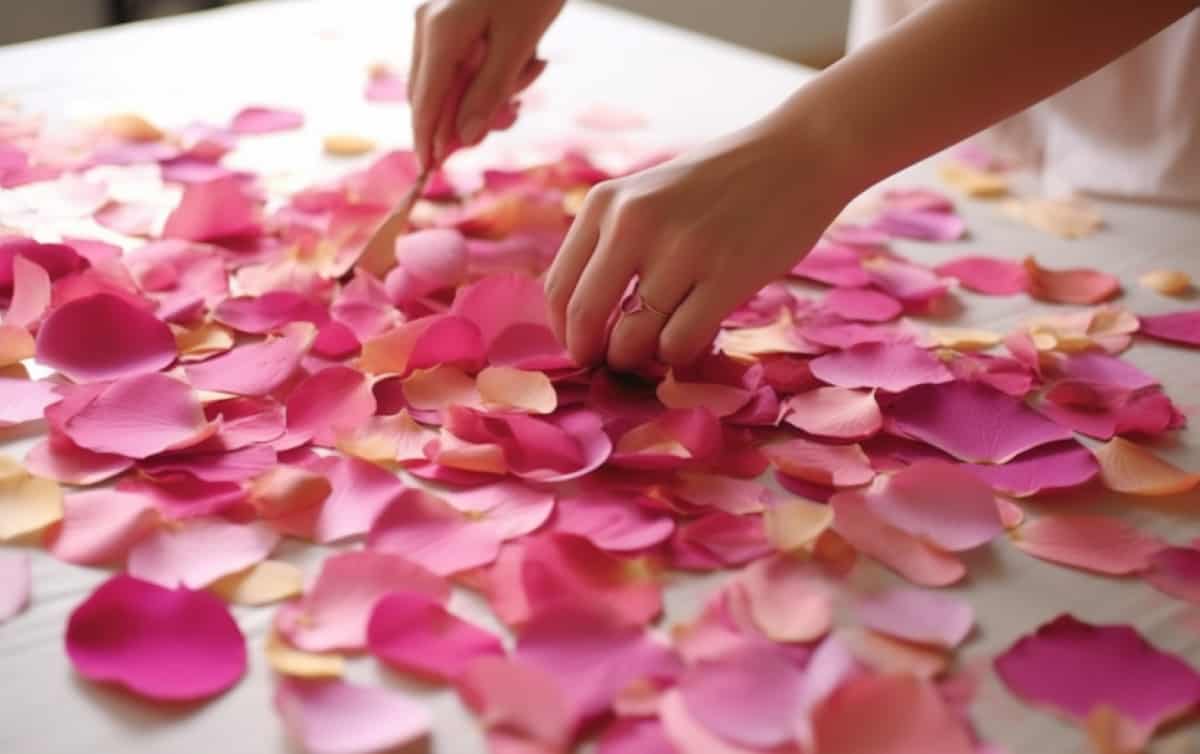 Use flower petals as a medium for creating stunning works of art.
