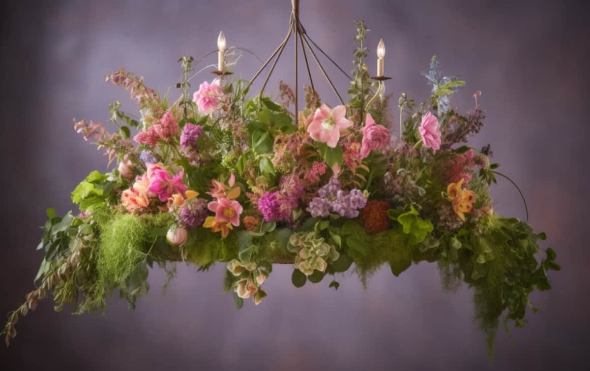 different types of blooms and greenery in various heights and sizes to create an eye-catching display.
