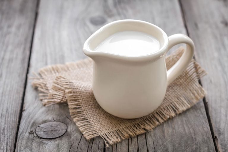 A mug full of milk