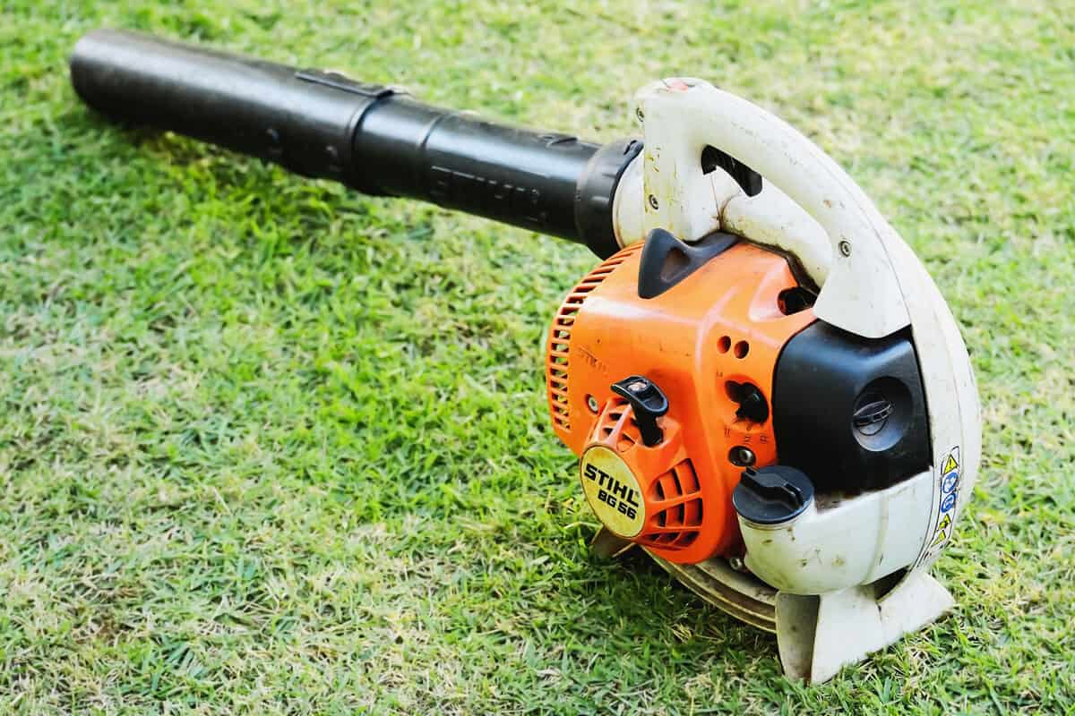 A Stihl blower used in the garden