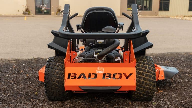 An orange Bad Boy Lawn mower, Where Is Serial Number On Bad Boy Mower? - 1600x900