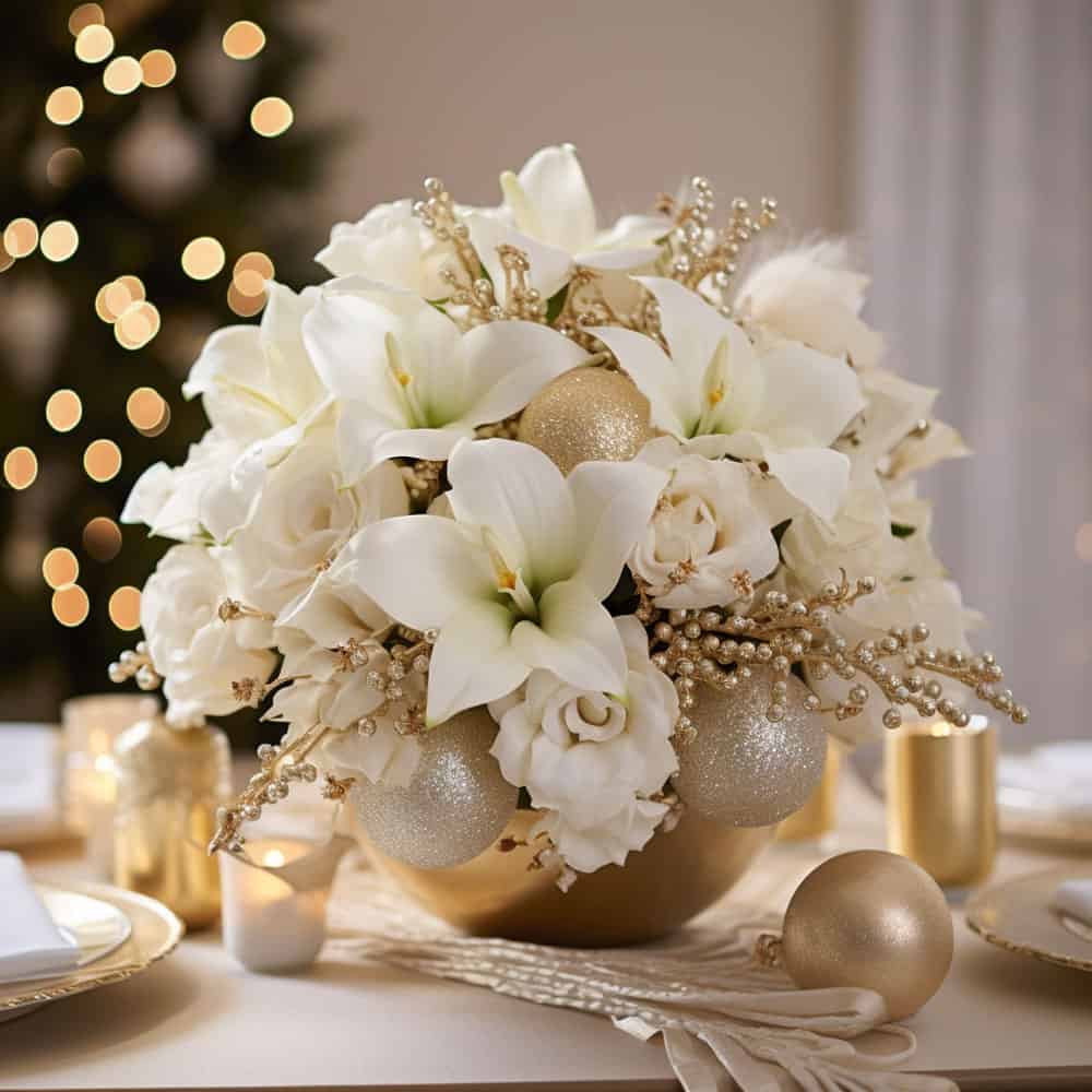 coastal Christmas, you can create a beautiful flower arrangement that captures the essence of a beachy holiday in a vase that is not transparent