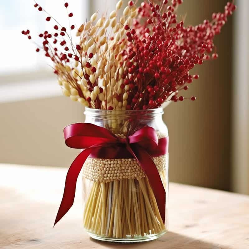 Wheat and Cranberry Vase