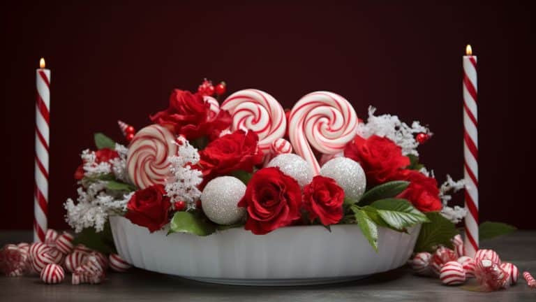 Candy cane flower arrangement, How to Create Flower Arrangements Using Christmas Ornaments - 1600x900