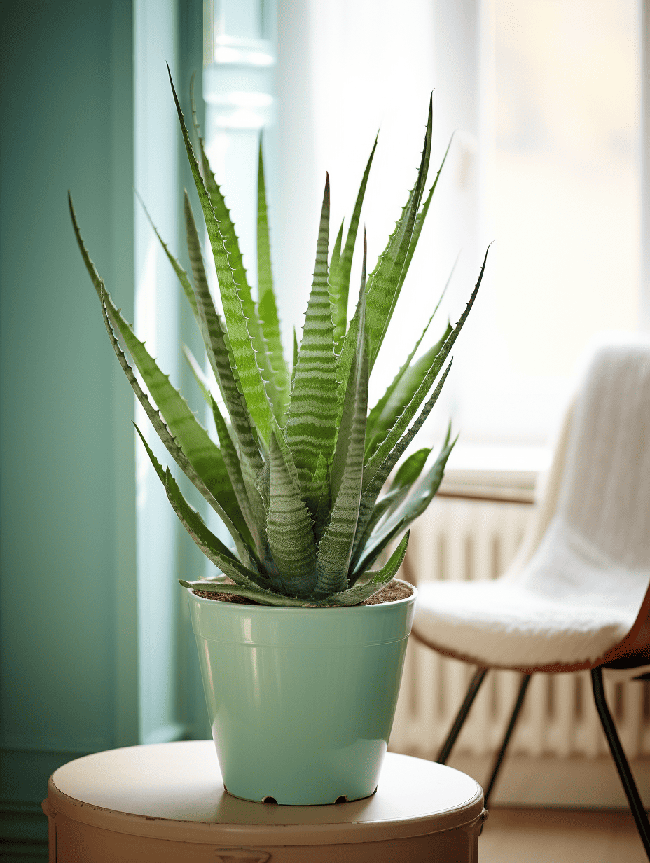 Aloe vera plant in living room