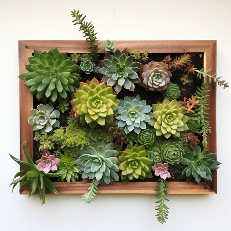 a wall planter with succulents
