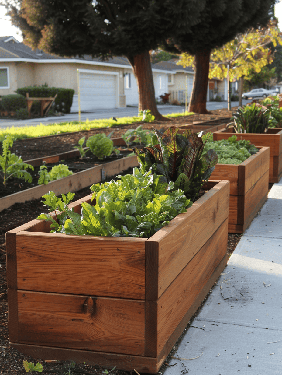 Planter boxes made out of redwood 